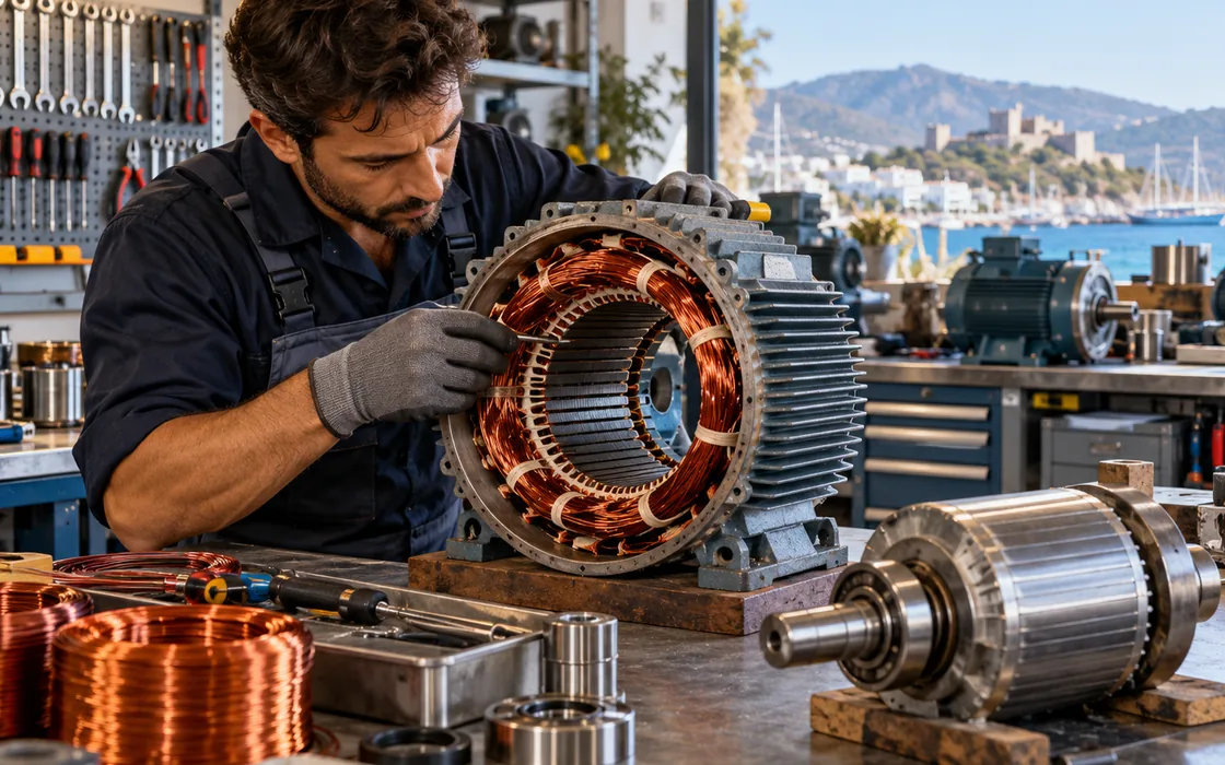 Bodrum bobinaj ve motor sarımı teknik servis ve bakım temsili görseli